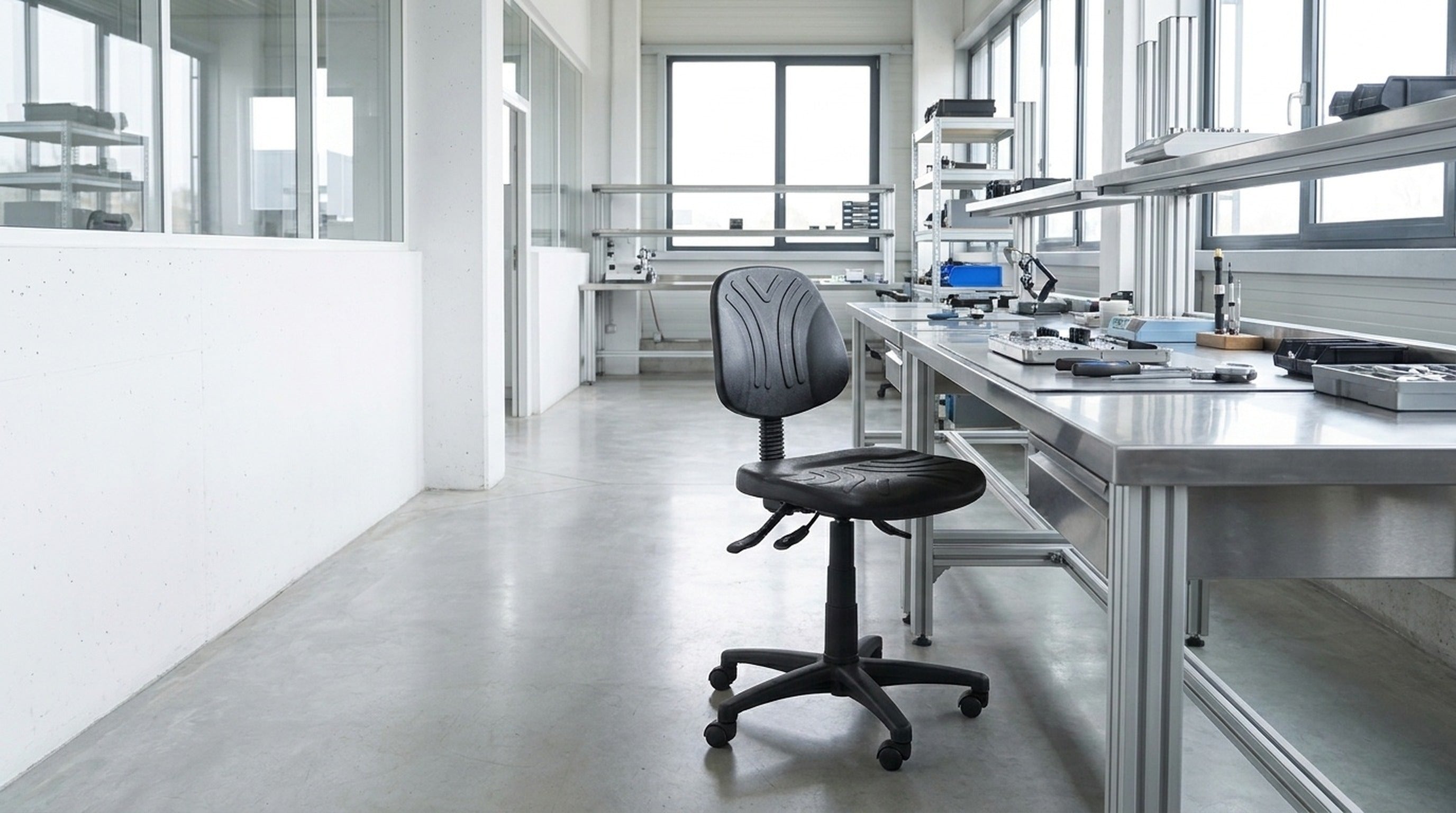 Delovni stol Practica 1 v laboratoriju Heka Interior