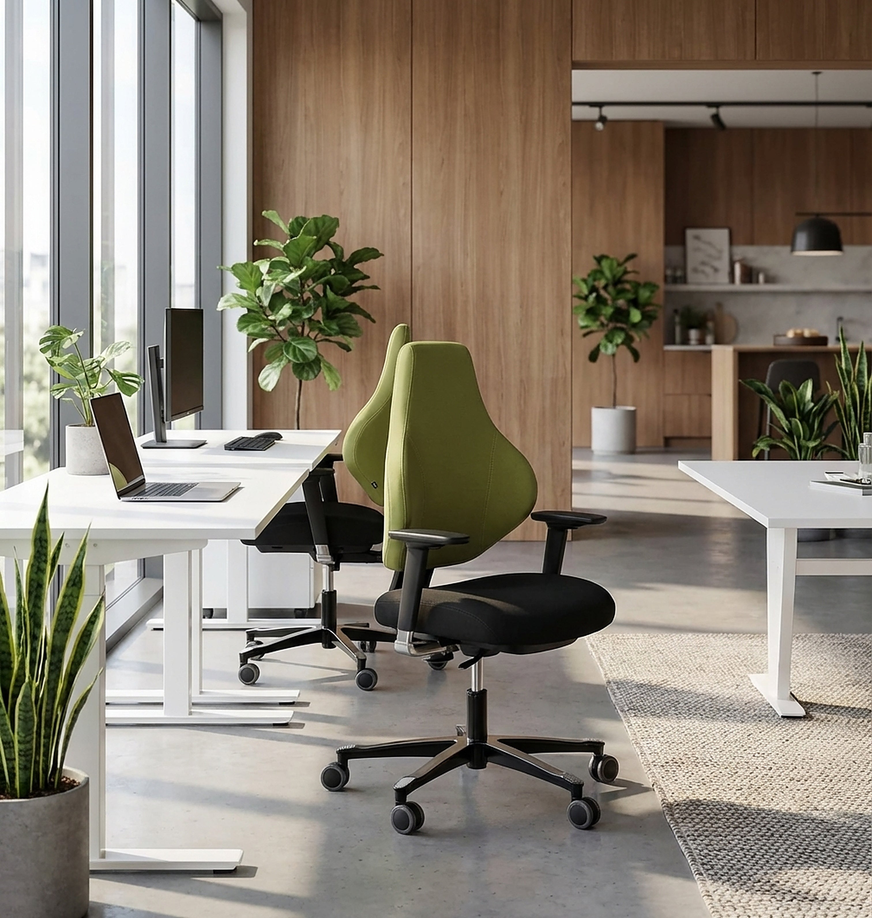 Heka Logic ergonomski stol — primer aktivnega sedenja v moderni pisarni